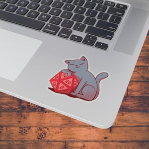 Adesivo Cats and Dice / Adesivo DnD / Dungeons and Dragons Stazionario / Scheda Personaggio / Regalo DM / Adesivi TTRPG