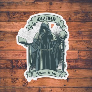 Adesivo classe mago / Adesivo DnD / Dungeons and Dragons Stazionario / Scheda personaggio / Regalo DM / Adesivi TTRPG