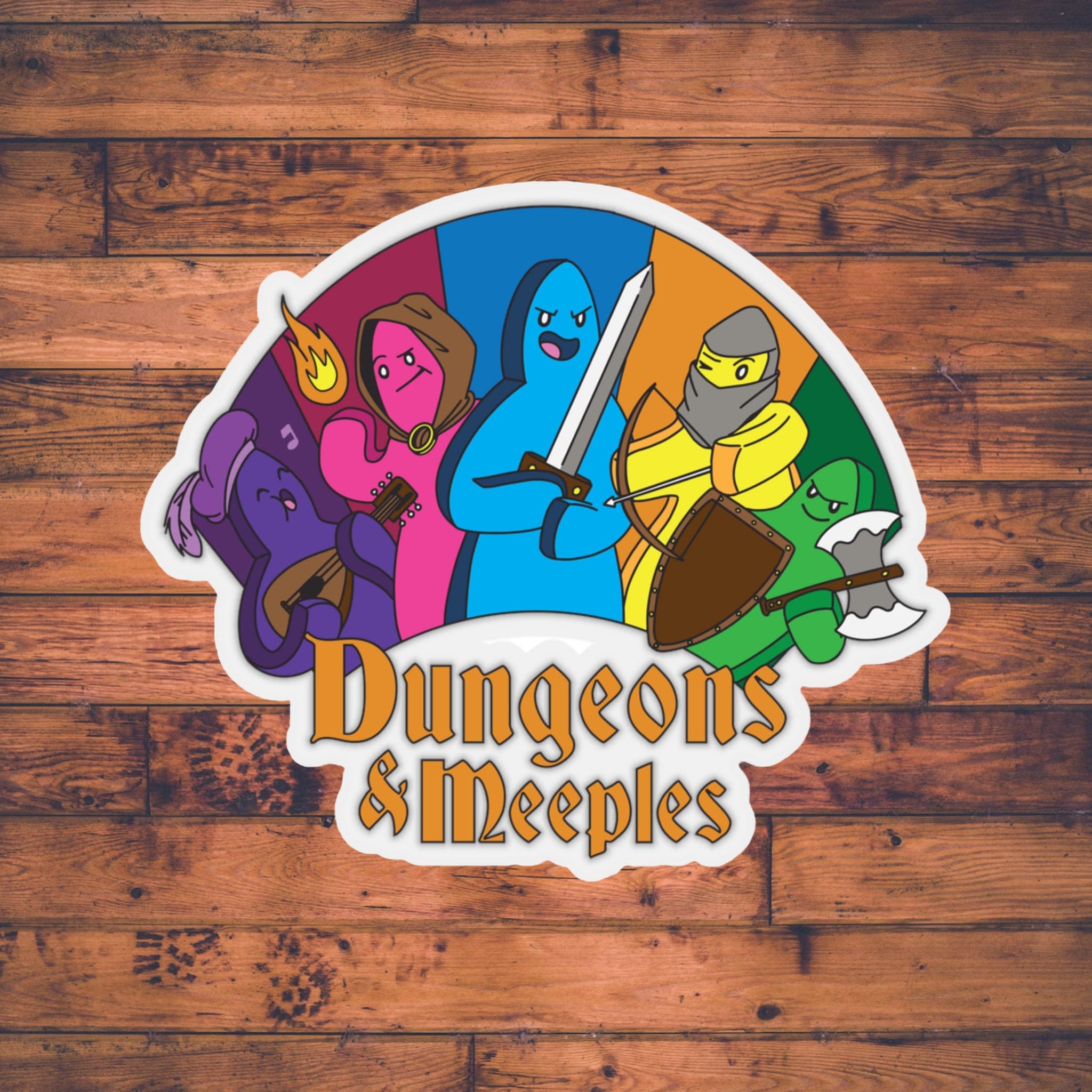 DnD Meeples Sticker for Sale by AWoodDesigns