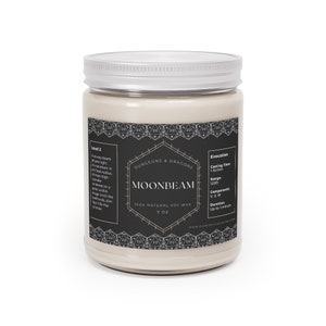 MOONBEAM Candle l Choose your Fragrance l 100% Natural Soy Wax Vegan l DnD Dungeons and Dragons Cantrip Spell l Geek Gift for Him Her