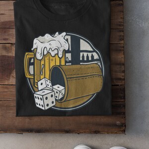 BIER EN DICE T-Shirt Dungeons and Dragons Geïnspireerd T-Shirt Unisex Shirt l Funny Fantasy Tee l Dungeon Master Present l Geek Gift Hem Haar