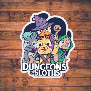 Dungeons and Sloths / DnD Sticker / Dungeons and Dragons Stazionario / Scheda personaggio / Regalo DM / Adesivi TTRPG