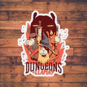Dungeons and Lllamas / DnD Sticker / Dungeons and Dragons Stazionario / Scheda personaggio / Regalo DM / Adesivi TTRPG