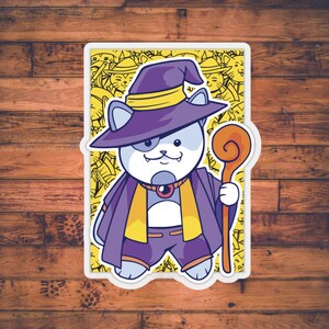 Adesivo Mago Tabaxi / Mago Stregone / Adesivo DnD / Dungeons and Dragons Stazionario / Scheda Personaggio / Regalo DM / Adesivi TTRPG