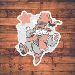 Adesivo Mage Tabaxi / Adesivo DnD / Dungeons and Dragons Stazionario / Scheda Personaggio / Regalo DM / Adesivi TTRPG