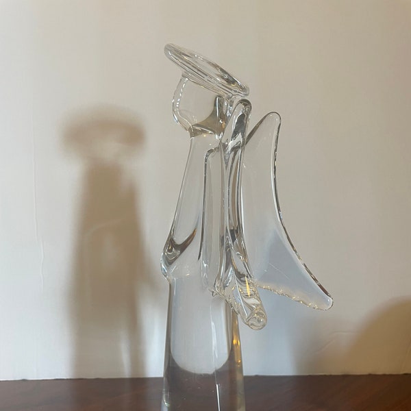 Angel Figurine by Toscany, Lead Crystal Toscany Angel, Clear Glass Angel, Toscany Christmas Angel