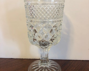 Wexford by Anchor Hocking Water Goblet, Wexford Clear Glass Water Goblet, Vintage Anchor Hocking Criss Cross Water Glass,