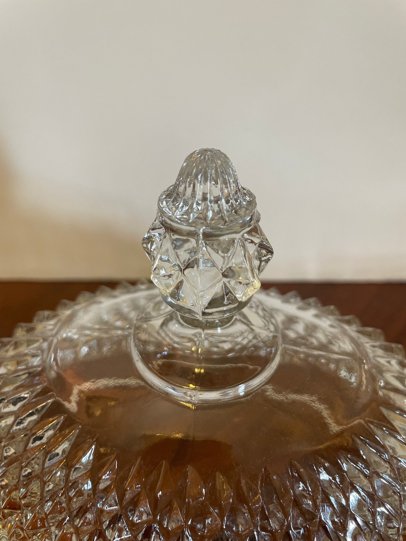 Diamond Point Clear Butter Dish by Indiana Glass Vintage Oval Etsy