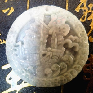 Natural jade carving pendant blessing mascot charm pendant