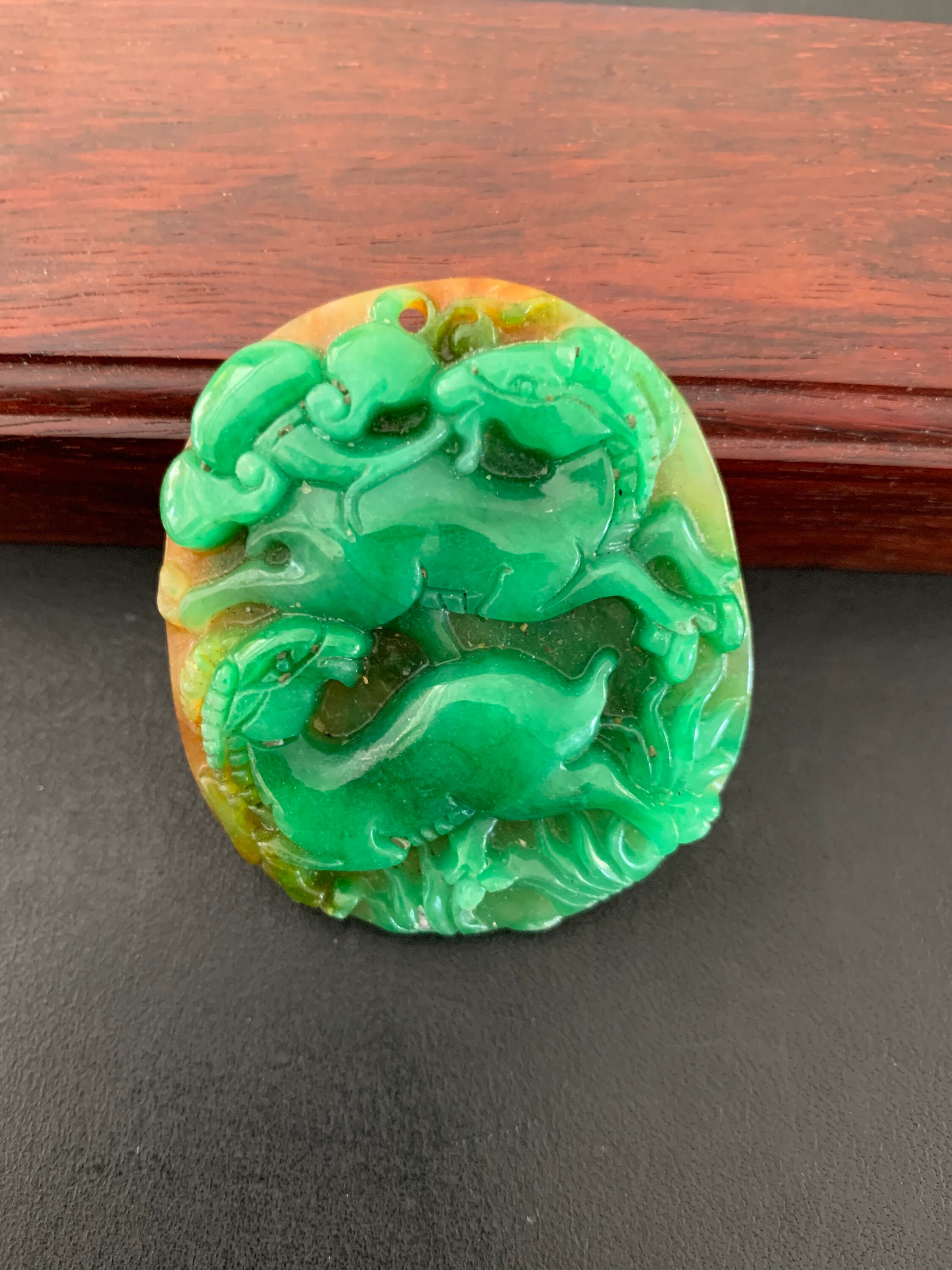Jade Sheep Green Jade Carved Goat Pendants Etsy