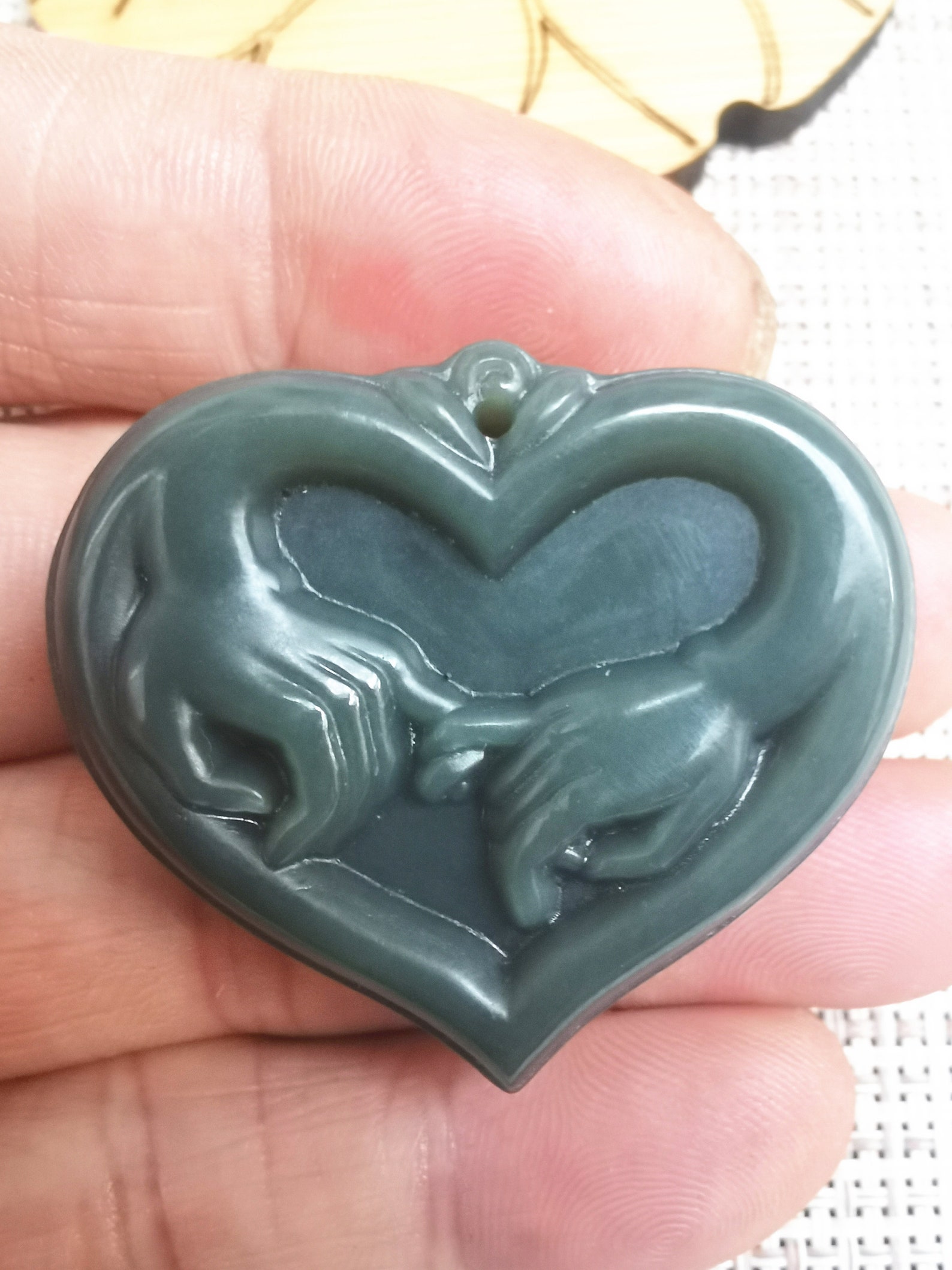 Unique Natural Green Jade to Hold Your Hand lovers Pendants Etsy