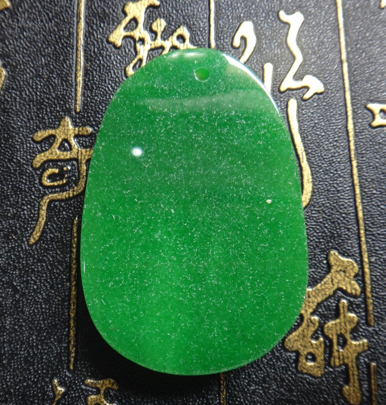 Chinese green jade carved Netherworld Bodhisattva Patron saint pendant
