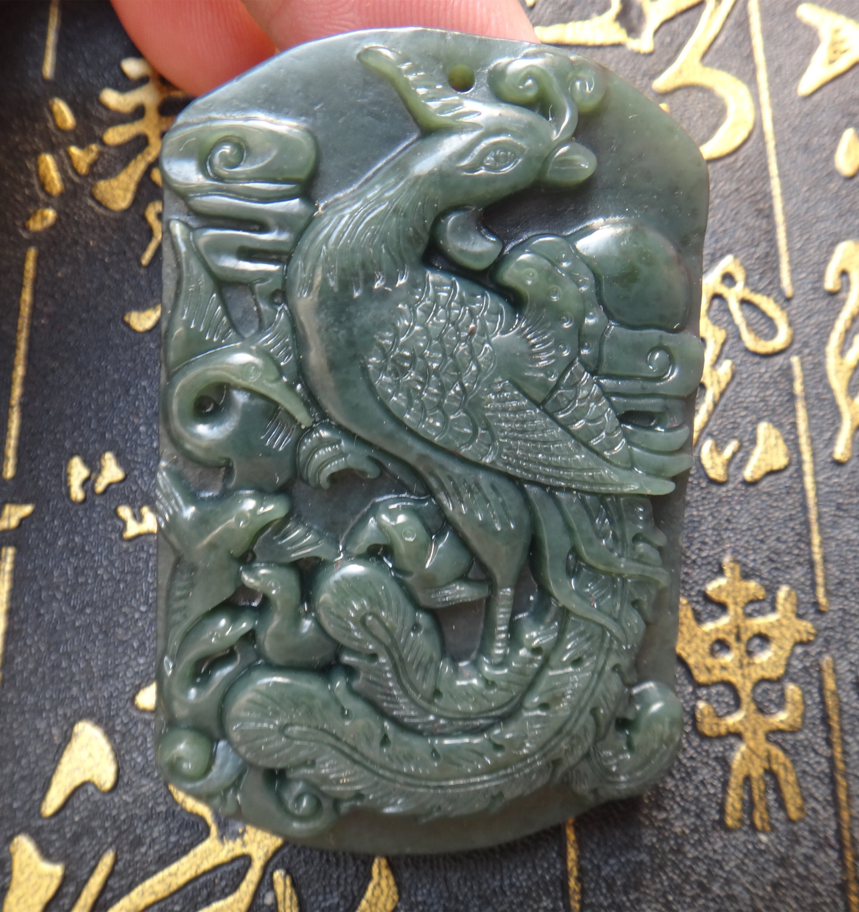 Pendentifs Phoenix sculptés en jade hetien naturel Etsy