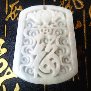 Natural jade carving pendant blessing mascot charm