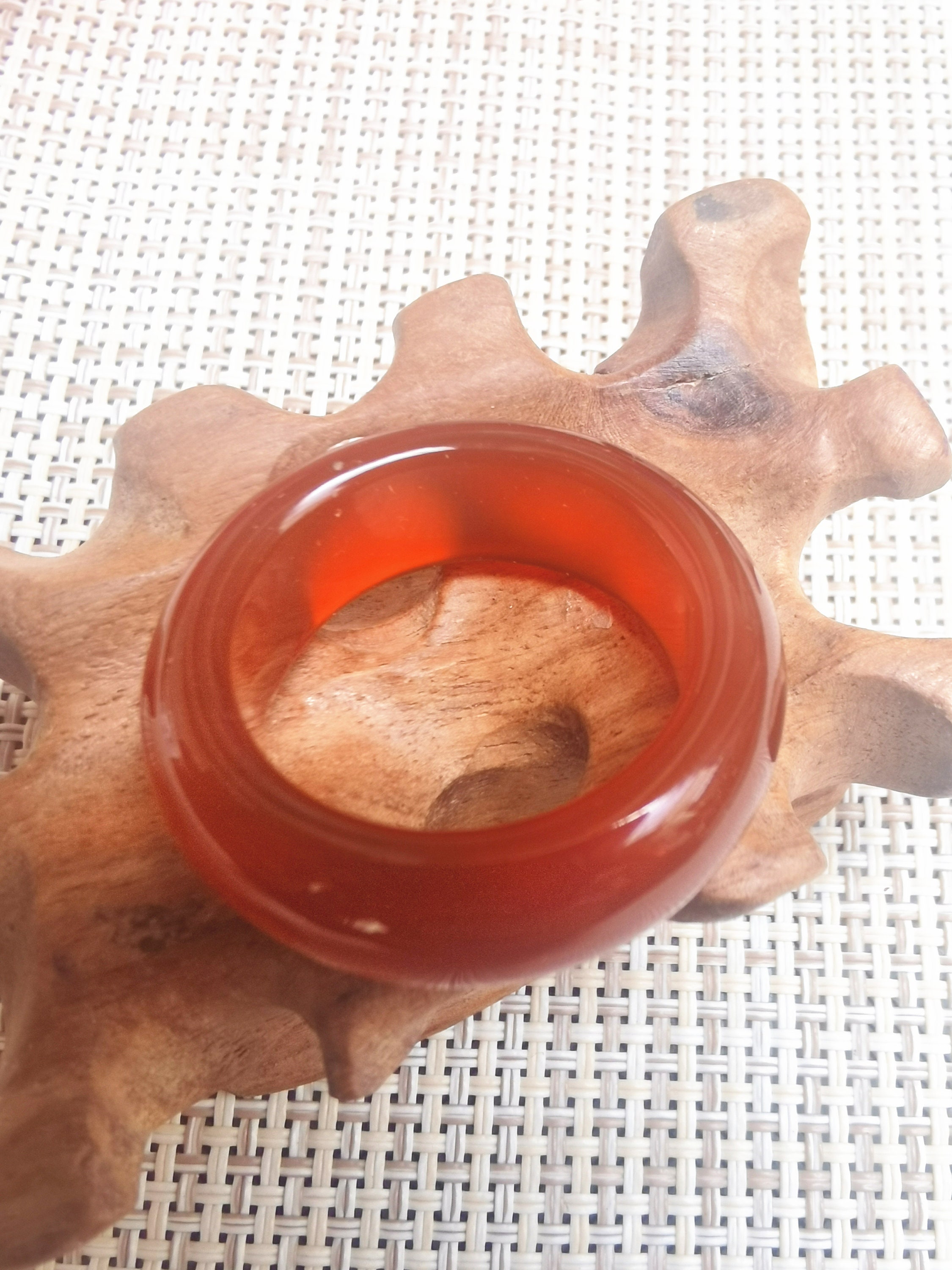 Natural Red Agate BAND Ring Etsy