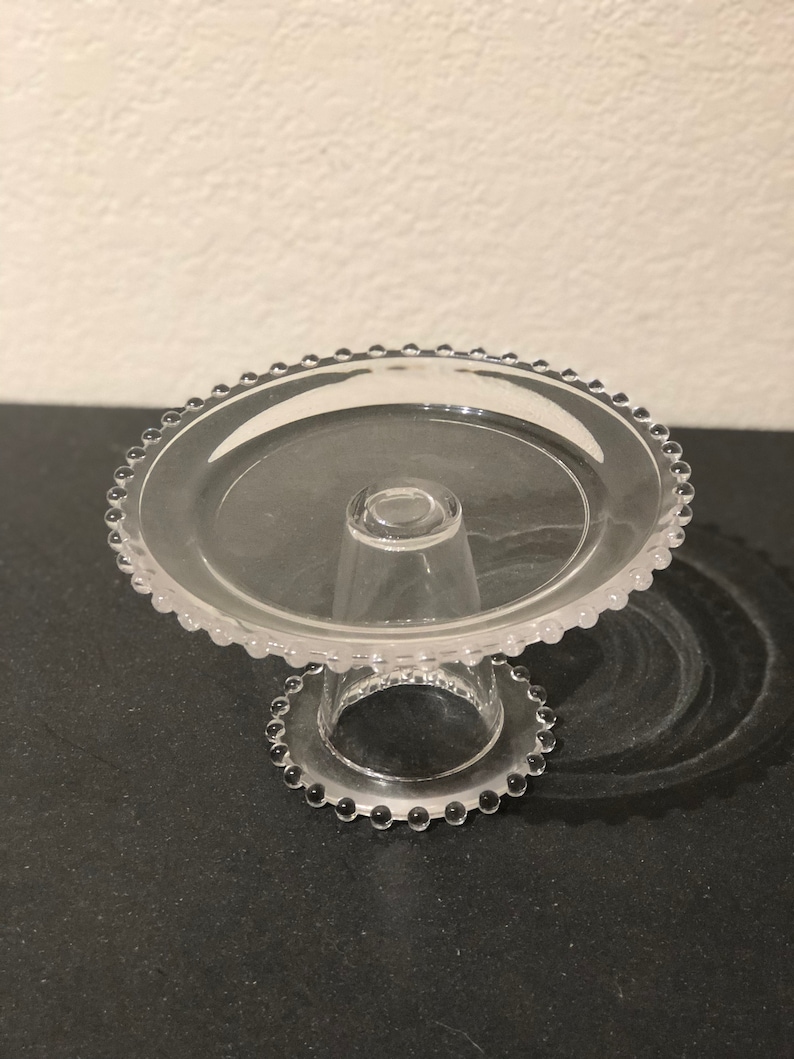 Set of 3 Vintage Candlewick Glass Cake Stands