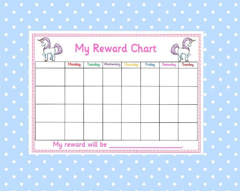 Unicorn Reward Chart Printable Printable Word Searches