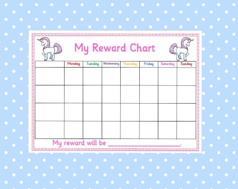 Printable Unicorn Reward Chart Instant Download Kids Etsy Australia