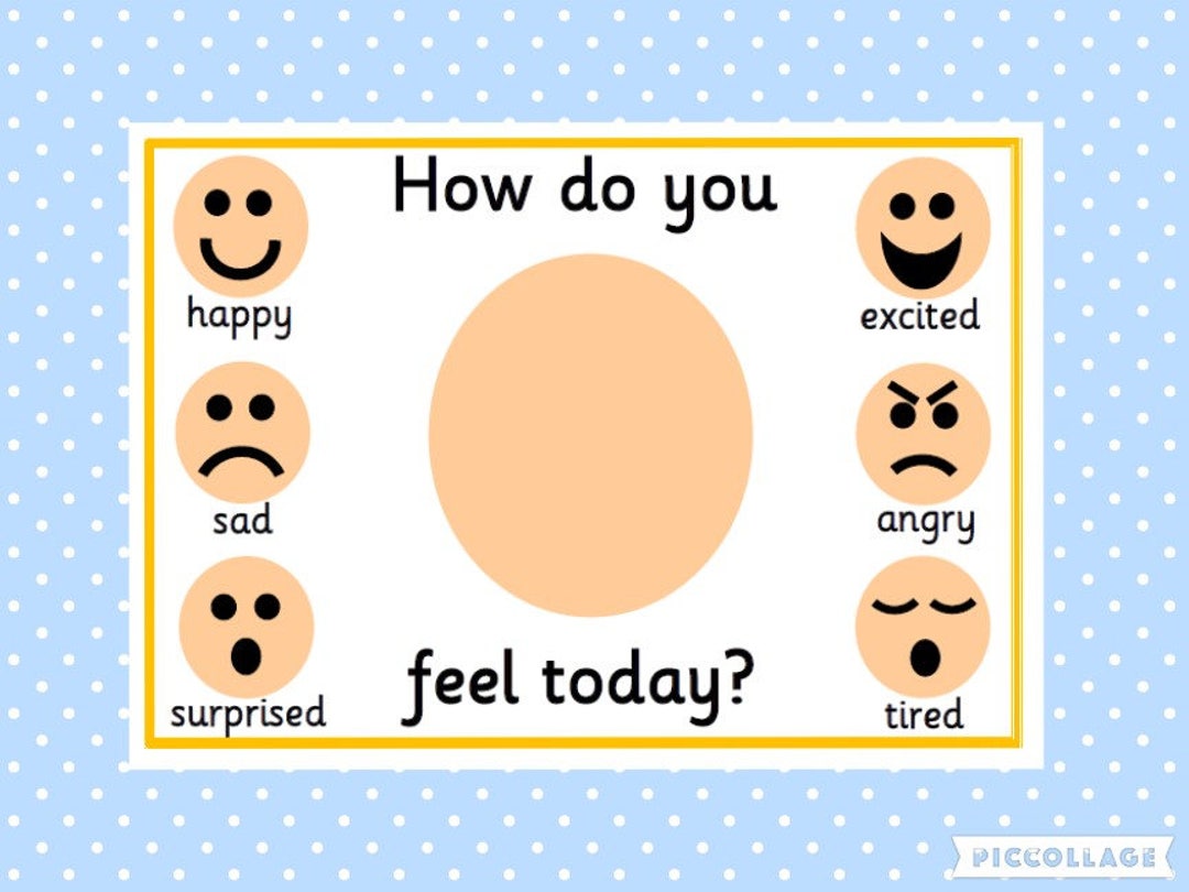 Printable Feelings Mat Emotions How Do You Feel Today Adhd Etsy Uk