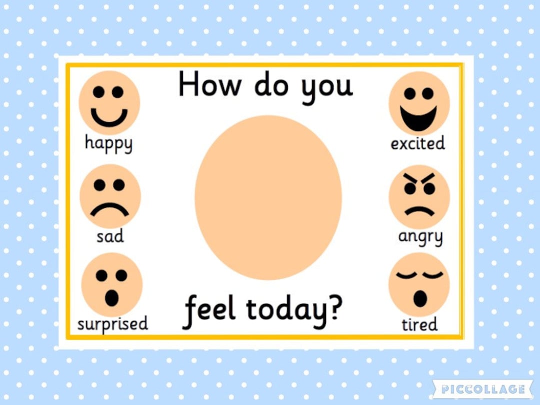 Printable Feelings Mat Emotions How Do You Feel Today Adhd Etsy Uk