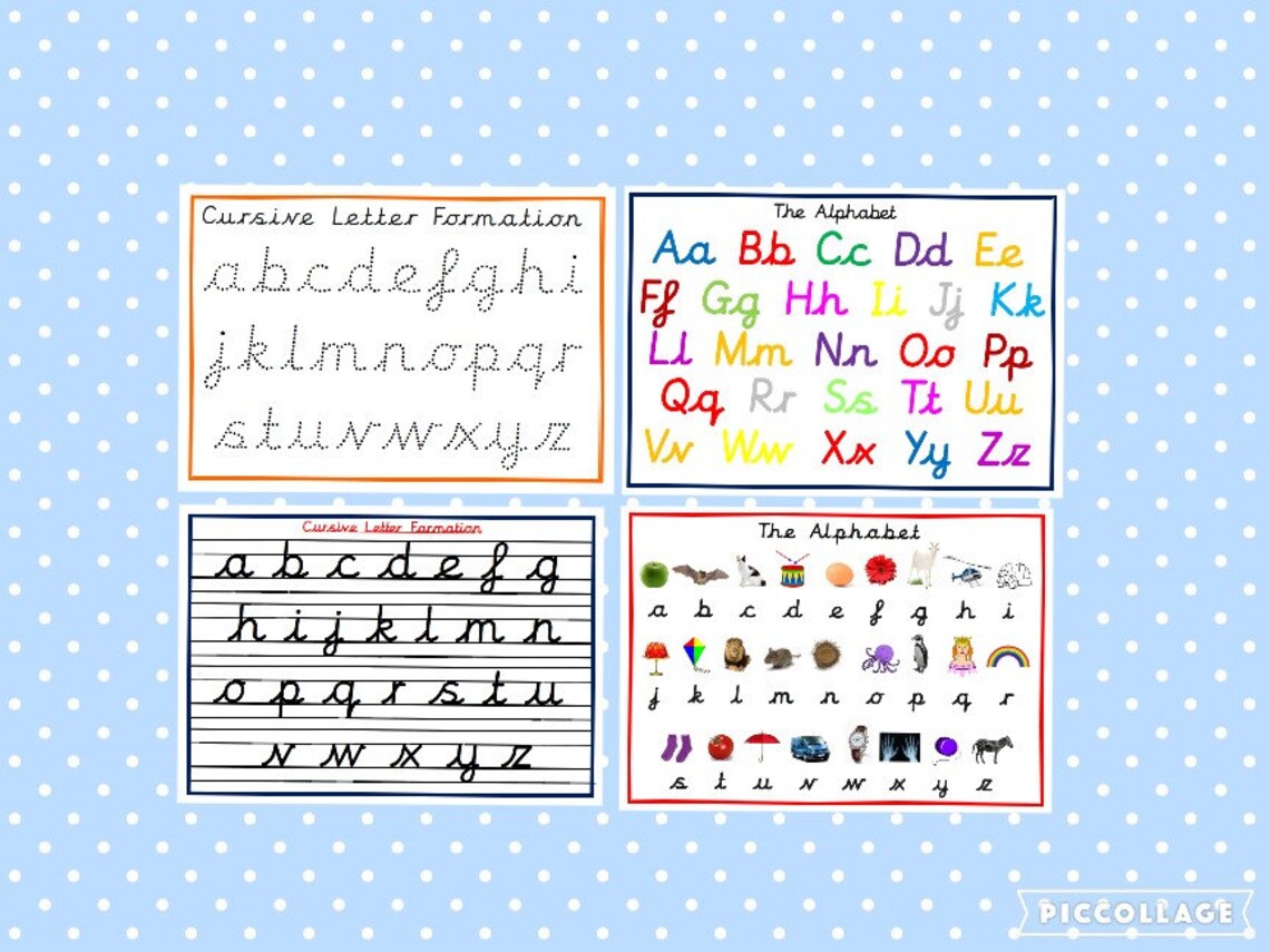 Printable Cursive Alphabet Posters Tracing Letters Letter | Etsy