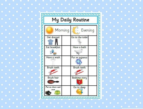 Blank Daily Schedule Chart