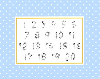 Printable Tracing Numbers 1-20, digital download, number formation practice, writing numbers, early learning, pre school, learning, teaching