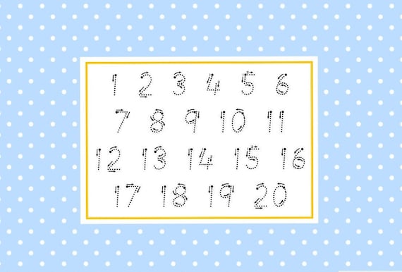 Printable Tracing Numbers 1-20, digital download, number formation practice, writing numbers, early learning, pre school, learning, teaching