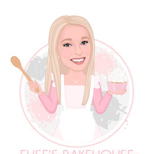 Logotipo de retrato de dibujos animados, logotipo de dibujos animados personalizado para panadero, dibujo de caricatura personalizado a partir de una foto, diseño de logotipo de panadería digital personalizado para empresas