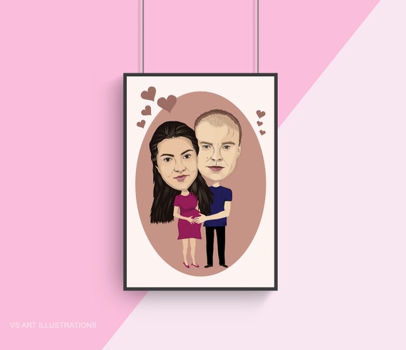 Couples caricature / Couple portrait illustration / Couple | Etsy