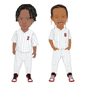 Custom Portrait For Your Kids Party, Baseball Party Printables, Baseball Party Favors, Custom Kids Portrait From Photos, Baseball Birthday
