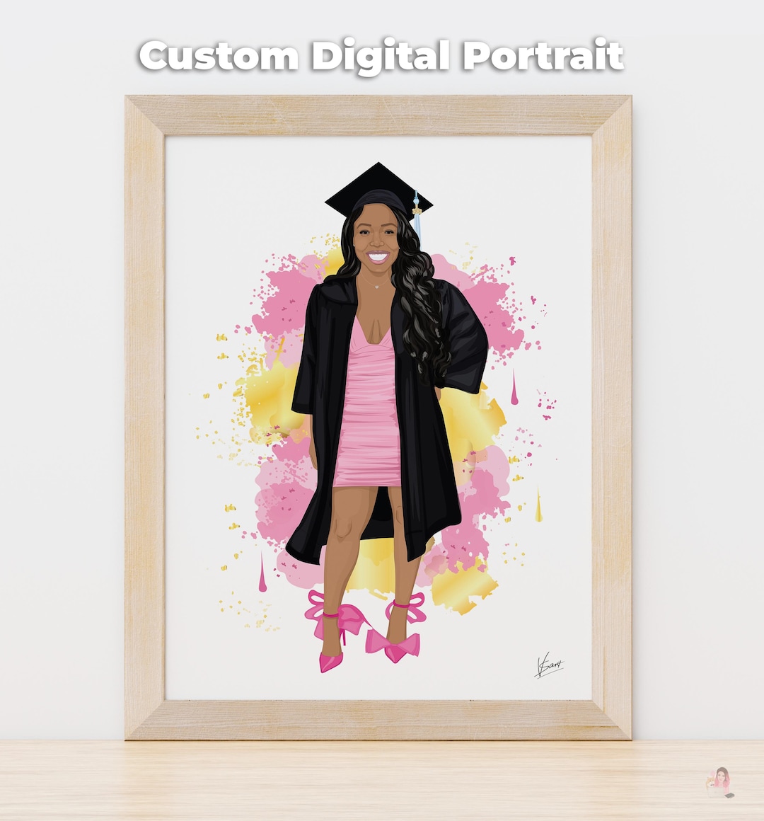 Custom Graduation Portrait, Custom Digital Illustration, Graduation ...