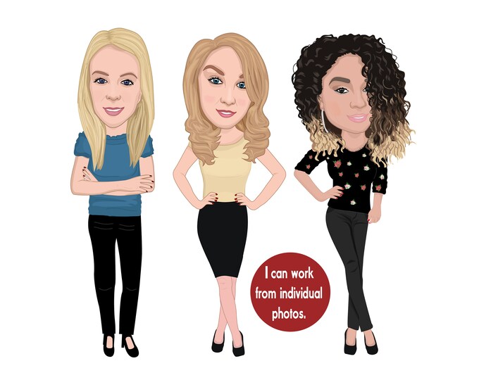 Full Body Caricature Custom Avatar Custom Illustration From - Etsy