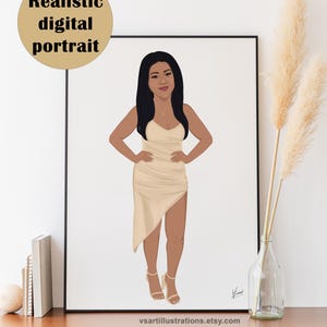 Custom Cartoon Portrait From Photo Full Body Drawing, Personalized Digital Illustration Gift, Custom Avatar Art For Social Media