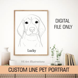 Personalized Custom Pet Portrait Sketch, Custom Pet Line Drawing, Custom Dog Line Art, Custom Pet Portrait, Custom Pet Outline Portrait