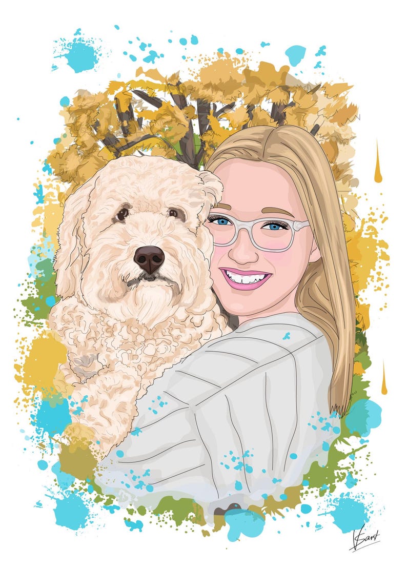 Retrato personalizado de mejores amigos, caricatura de acuarela/ilustración de amistad personalizada, regalo para cumpleaños de mejor amigo/regalo para mejor amiga imagen 8