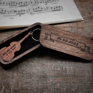 Personalized Double Bass Keychain Walnut / Personalized Music Gift / Double Bass gift