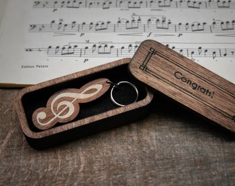 Personalized G-Clef Keychain/ Personalized Music Gift  / Music Gift / Handmade