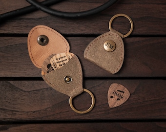 Plektrum Halter Braun - Personalisiertes Gitarren Geschenk - Plektrum Plektrum