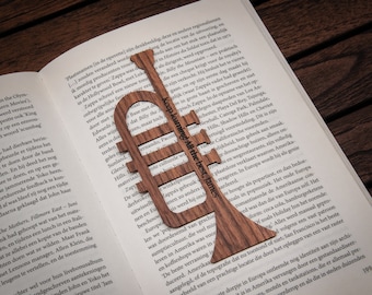 Trumpet Bookmark Walnut / Personalized Trumpet Gift