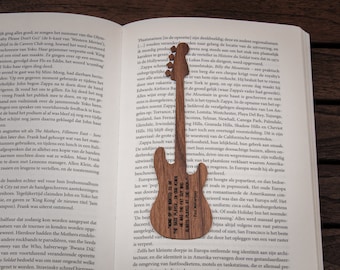 Bass Guitar Bookmark Walnut / Personalized Bass Guitar Gift