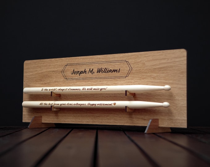 Personalized Drumsticks With Wooden Display | Engraved Drumsticks -  Drummer Gift