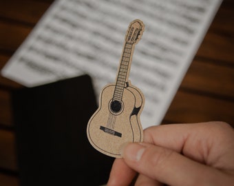 Sticker guitare - Papier 100 % recyclé - Cadeau musique