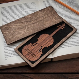 Violin Bookmark Walnut / Personalized Violin Gift image 7