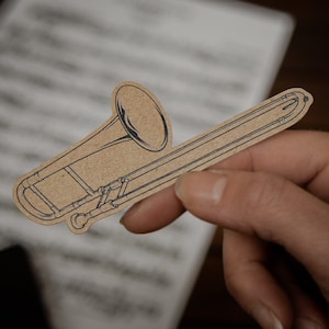 Posaune Aufkleber - 100% Recyclingpapier - Musik Geschenk