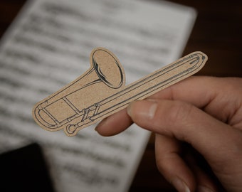 Pegatina Trombón - Papel 100% Reciclado - Regalo Musical