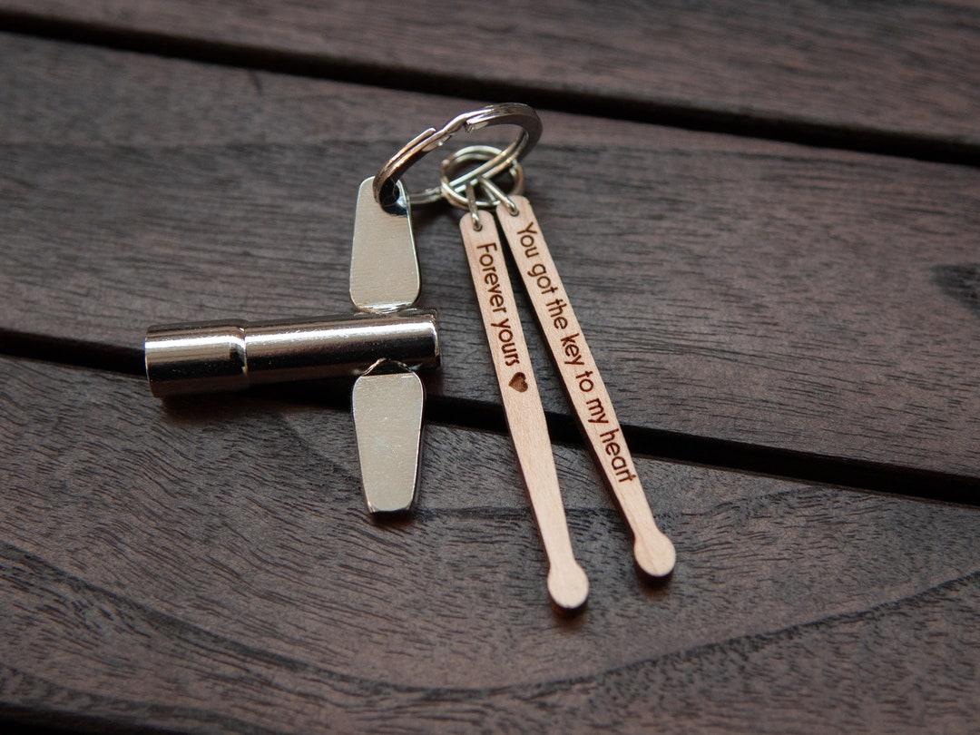 Drum Key With Personalized Drumstick Keychain Maple / Personalized Drum Keychain / Music Gift Etsy