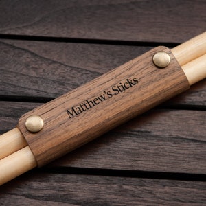 Engraved Drumsticks with Wooden Holder Personalized gift Drummer gift With Engraved Holder