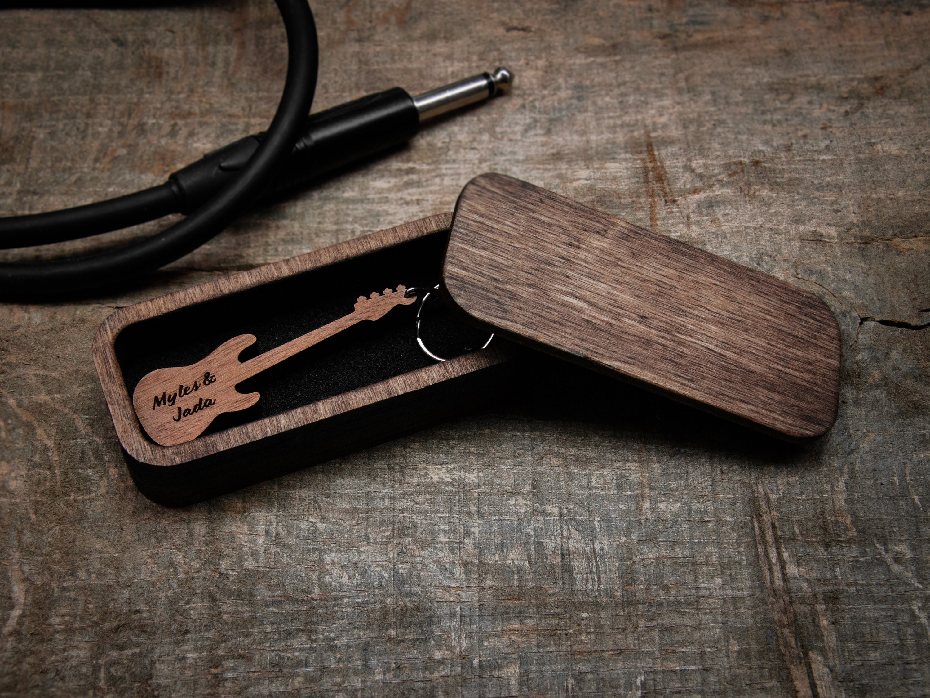 Personalized Bass Guitar Keychain Walnut / Personalized Music Etsy