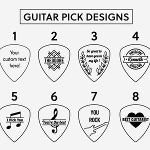 Engraved Wooden Guitar Picks Personalized Picks Guitar Gift zdjęcie 9